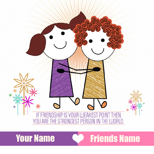 Write Name on Friendship Special Greetings Online