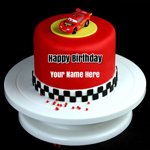 Disney Cars Birthday Wishes Cake For Kids With Name