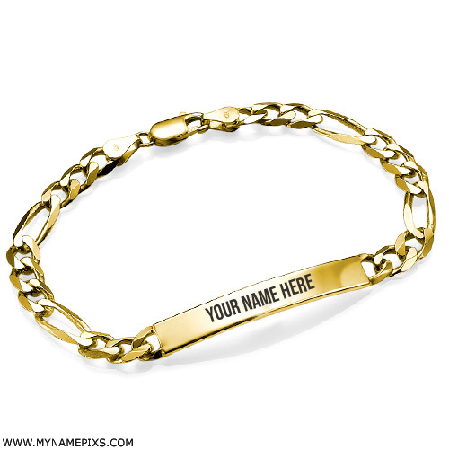 Womens Bracelet Pics in 18k Gold Plating With Your Name