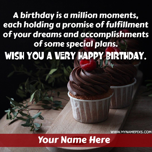 Write Name on Happy Birthday Wish Card For Dear Friend