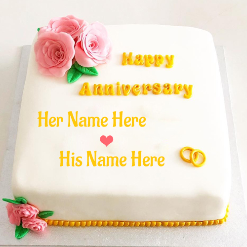 Write Name on Happy Engagement Anniversary Cake