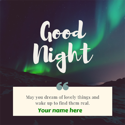 Good Night Sweet Dreams Quote Greeting With Your Name