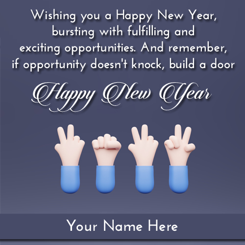 New Year 3d Rendered Finger Symbol Greeting With Name