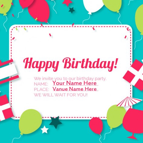 Create Birthday Invitation Card With Your Name Online