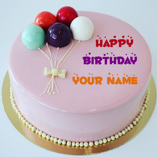 Happy Birthday Wishes Glossy Icing Cake With Your Name