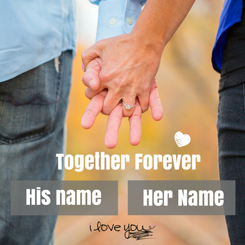Love Couple Together Forever Greeting Card With Name