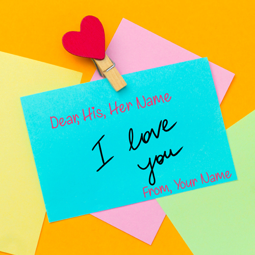 Handwritten Romantic I Love You Letter With Lover Name