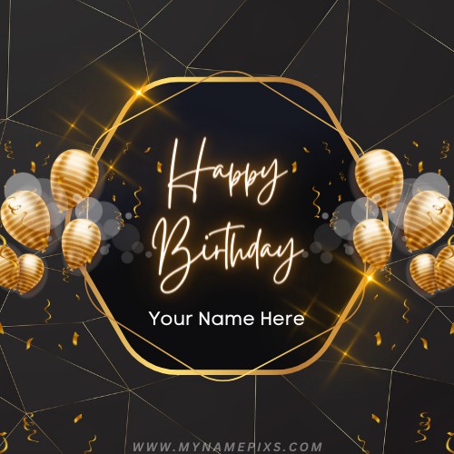Write Name on Happy Birthday Dear Friend Wish Card