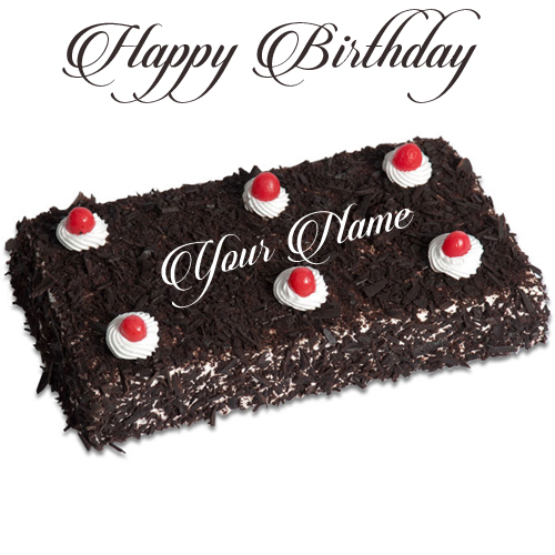 Black Forest Birthday Cake With Name