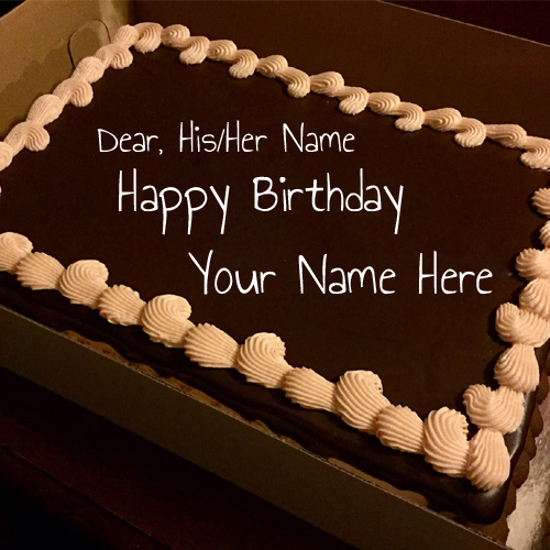 Happy Birthday Chocolate and Caramel Cake With Name