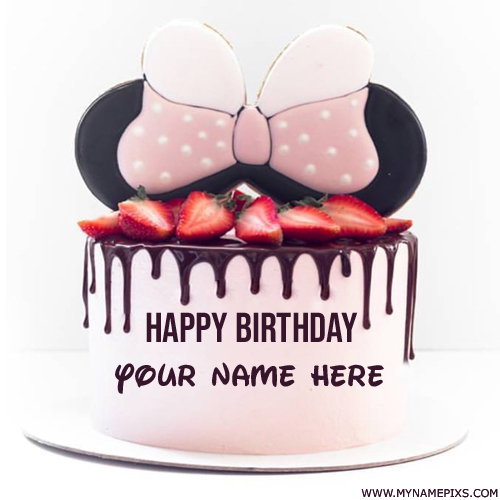 Minnie Mouse Birthday Cake Pic For Sister With Her Name