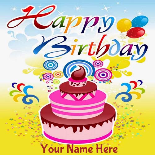 Write Your Name On Beautiful Birthday Card Online