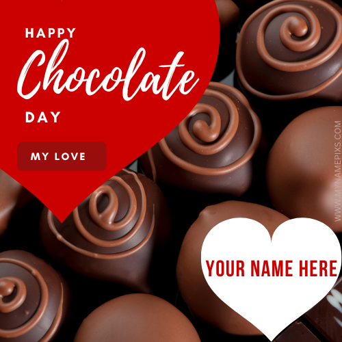 Happy Chocolate Day 2023 Romantic Greeting With Name