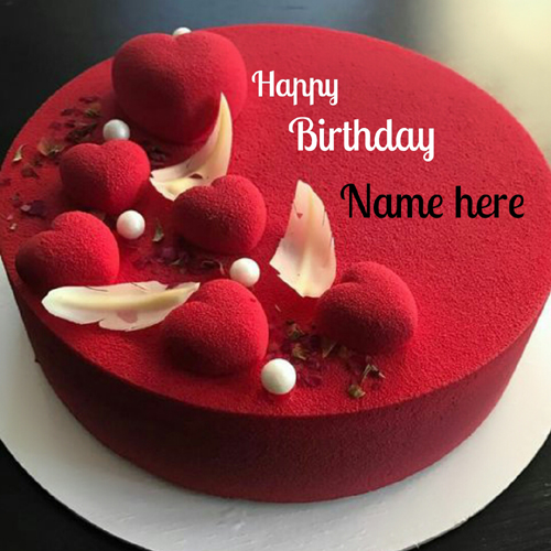 Create Name Birthday Cake For Friend With Red Heart