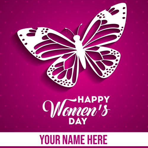Happy Womens Day Celebration Greeting Card With Name