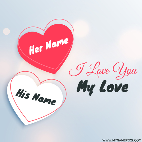 Write Couple Name on Romantic Heart Whatsapp DP Pics