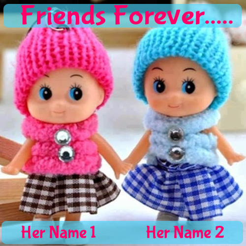 Cute Couple Dolls Whatsapp DP With Your Name