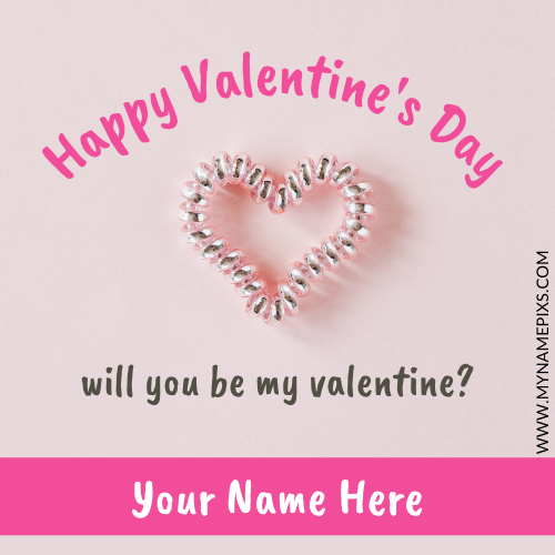Romantic Heart Greeting For Valentines Day With Name