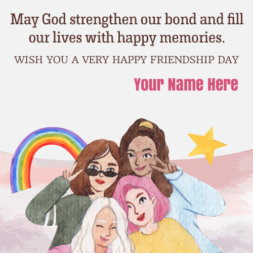 Happy Friendship Day 2021 Elegant Greeting With Name