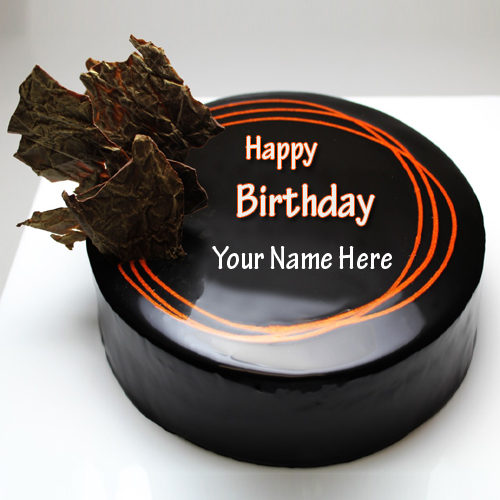 Happy Birthday Chocolate Round Cake With Custom Name