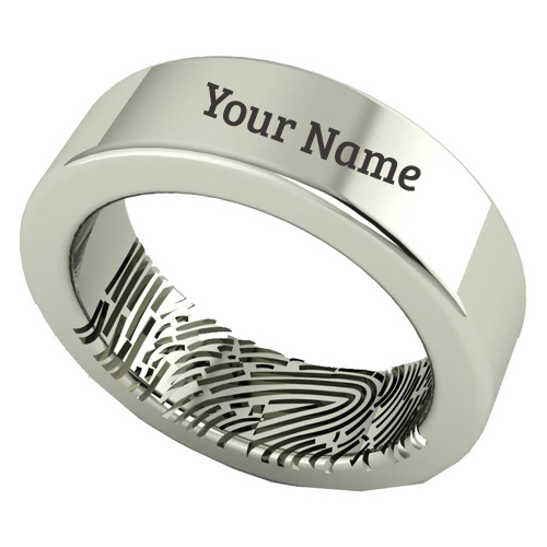 Write Name on Engraved Fingerprint Engagement Ring