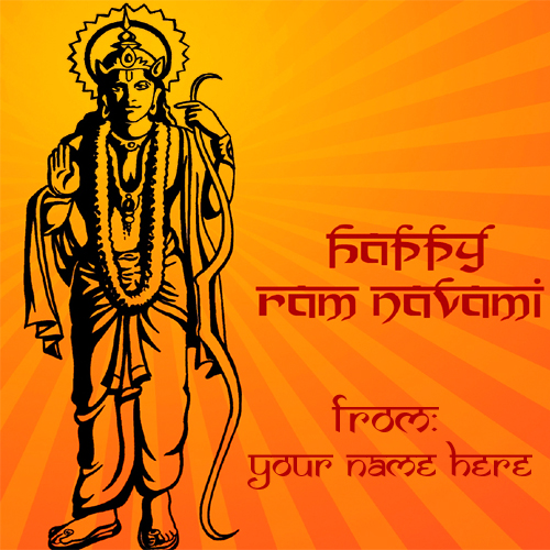 Write Name on Happy Ram Navami Wishes Greetings
