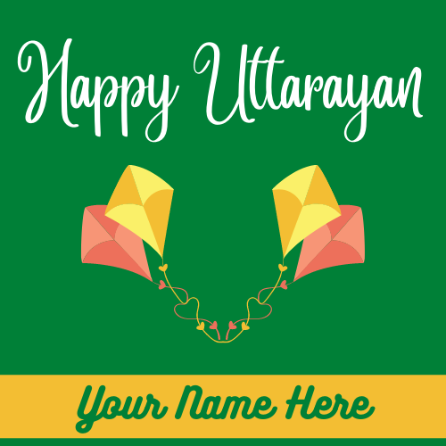 Happy Uttarayan 2022 Elegant Greeting With Your Name