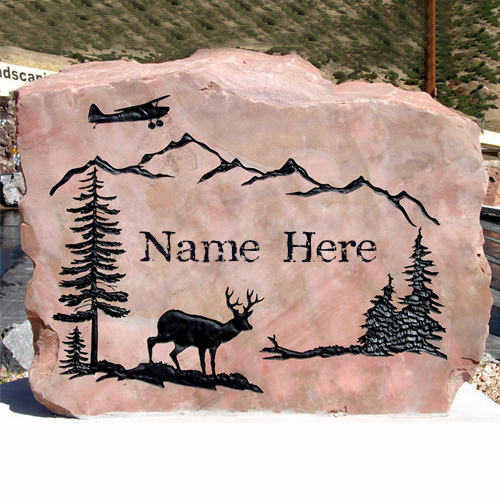 Write Your Name on Stone Name Plate Picture
