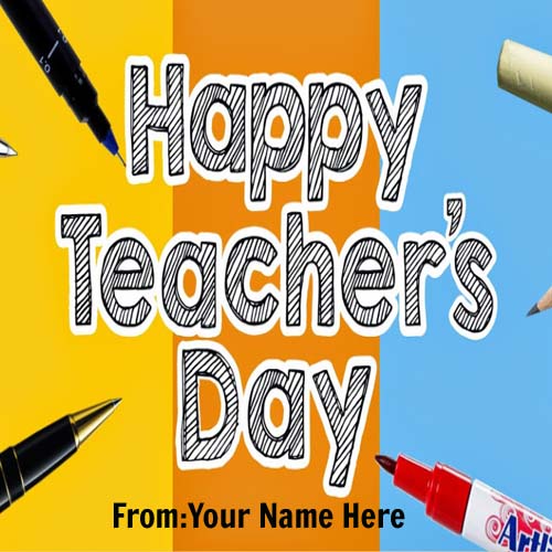 Print Your Name On Teachers Day Wishes Images
