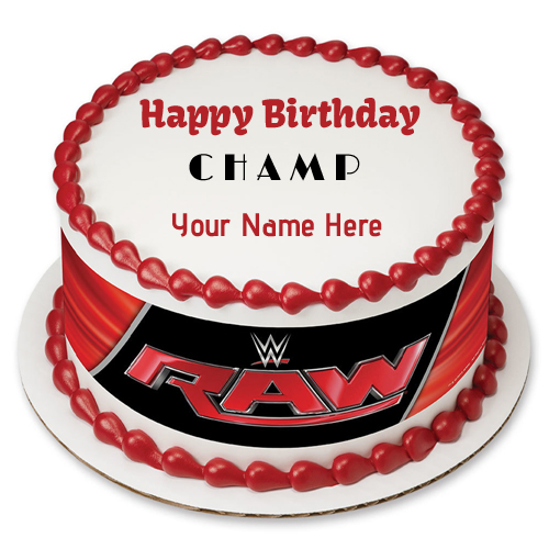 Write Name on Happy Birthday Champ WWE RAW Cake
