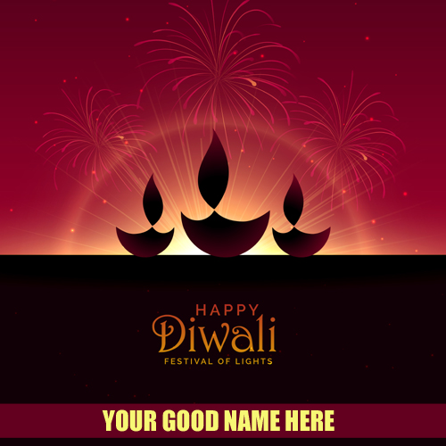 Write Name on Diwali 2018 Festival of Lights Greeting