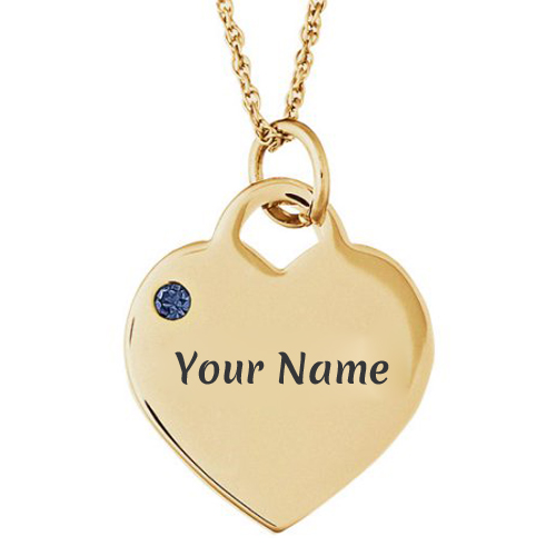 Write Name on Personalized Gold Birthstone Heart Charm